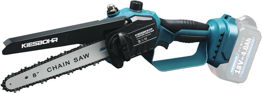 KIESBOHR Mini Akku Kettensäge Kompatibel mit Makita 18V Akku, Elektrische Astsäge CS001 (8 Zoll, brushless,ohne Akku und Kettenöl)