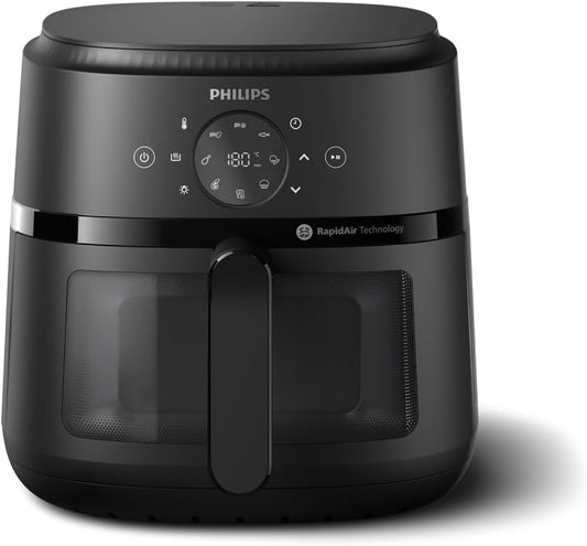 Philips Airfryer 2000 Series - 13 Preparation Options, 6.2 L, Compact Design with Cooking Window, RapidAir Technology, Frying with up to 90% Less Fat, Easy to Clean (NA230/00)