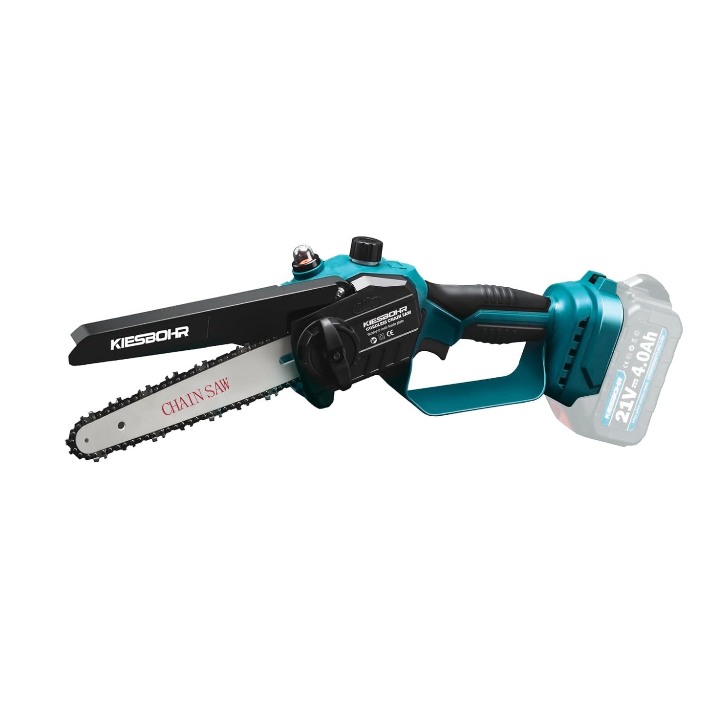 KIESBOHR Mini Akku Kettensäge Kompatibel mit Makita 18V Akku, Elektrische Astsäge CS001 (8 Zoll, brushless,ohne Akku und Kettenöl)