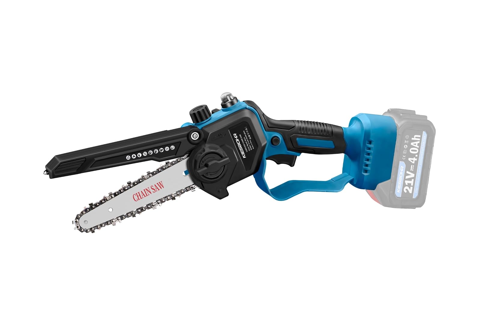 KIESBOHR Mini Akku Kettensäge Kompatibel mit Makita 18V Akku, Elektrische Astsäge CS001 (8 Zoll, brushless,ohne Akku und Kettenöl)