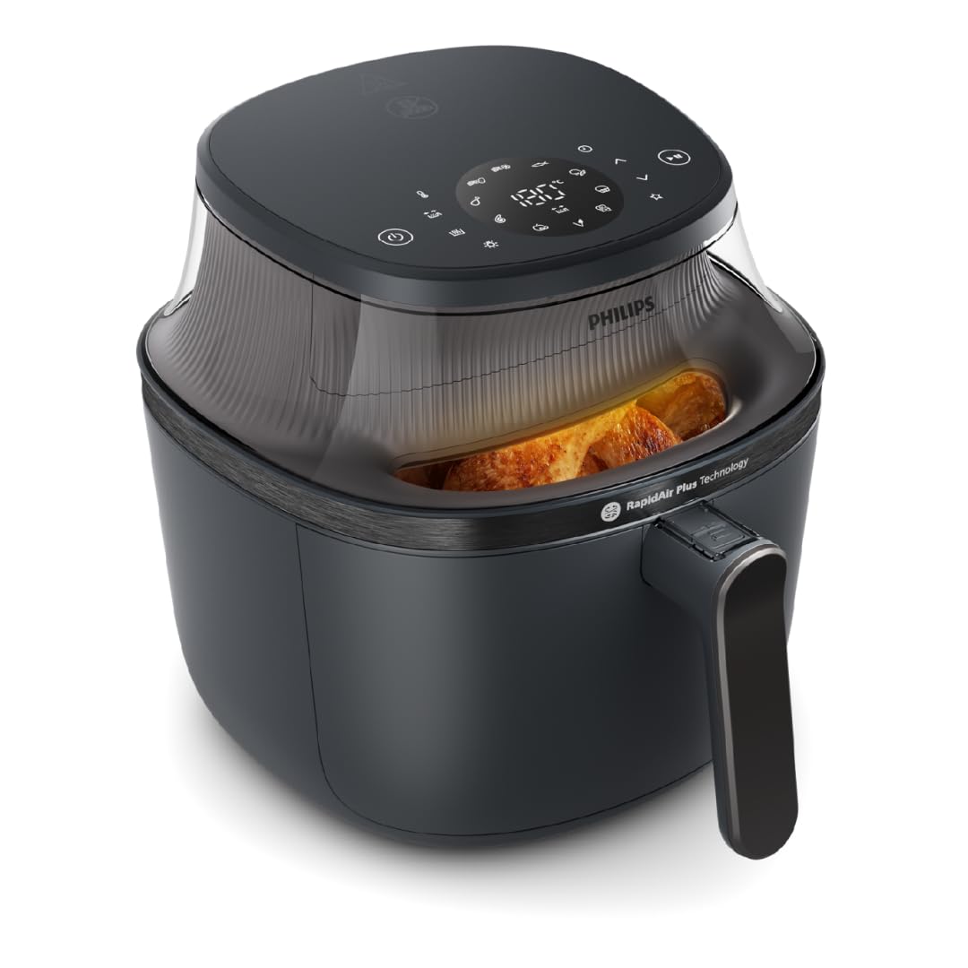 Philips Airfryer 2000 Series - 13 Preparation Options, 6.2 L, Compact Design with Cooking Window, RapidAir Technology, Frying with up to 90% Less Fat, Easy to Clean (NA230/00)