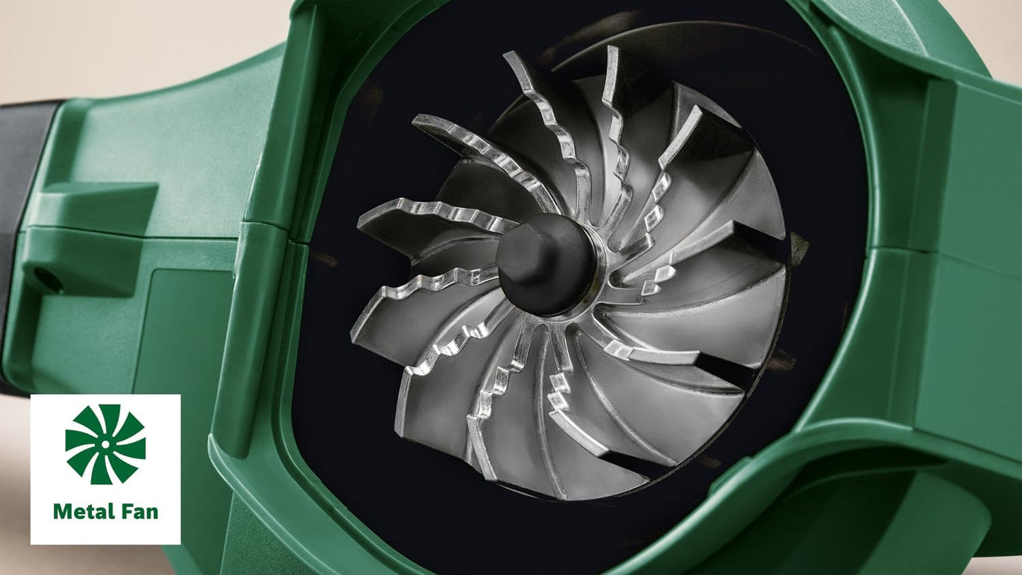 Bosch Home and Garden UniversalGardenTidy Electric Leaf Vacuum Cleaner/Leaf Blower (3000 W, Collection Bag 50 L, Continuous Speed Setting, for Blowing, Vacuuming and Chopping Leaves, in Box) Green,