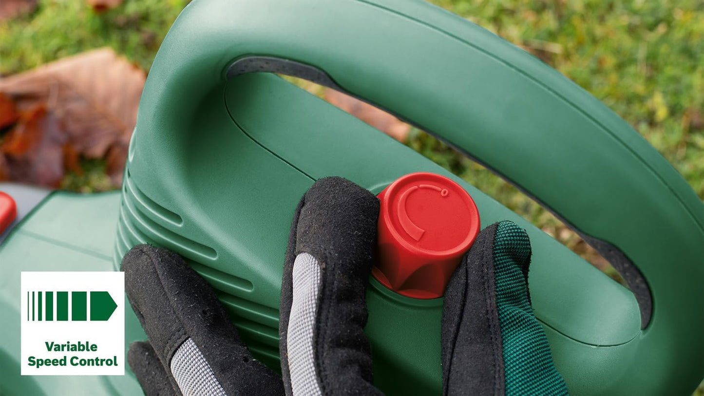 Bosch Home and Garden UniversalGardenTidy Electric Leaf Vacuum Cleaner/Leaf Blower (3000 W, Collection Bag 50 L, Continuous Speed Setting, for Blowing, Vacuuming and Chopping Leaves, in Box) Green,