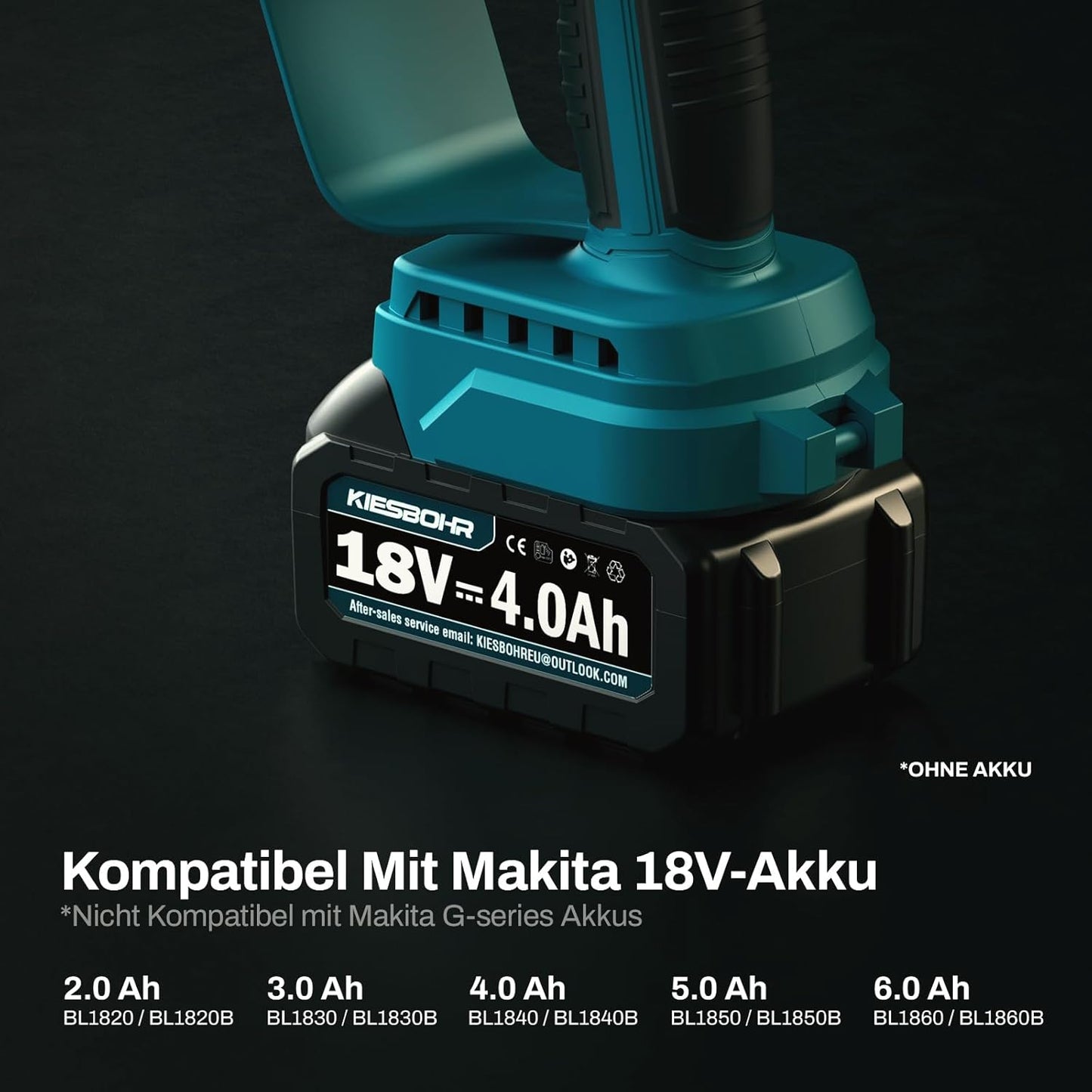 KIESBOHR Mini Akku Kettensäge Kompatibel mit Makita 18V Akku, Elektrische Astsäge CS001 (8 Zoll, brushless,ohne Akku und Kettenöl)