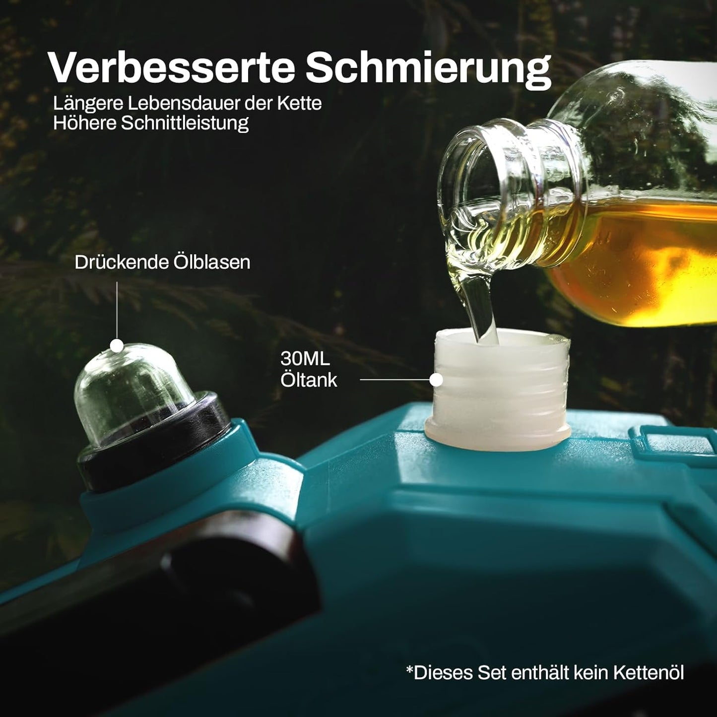 KIESBOHR Mini Akku Kettensäge Kompatibel mit Makita 18V Akku, Elektrische Astsäge CS001 (8 Zoll, brushless,ohne Akku und Kettenöl)