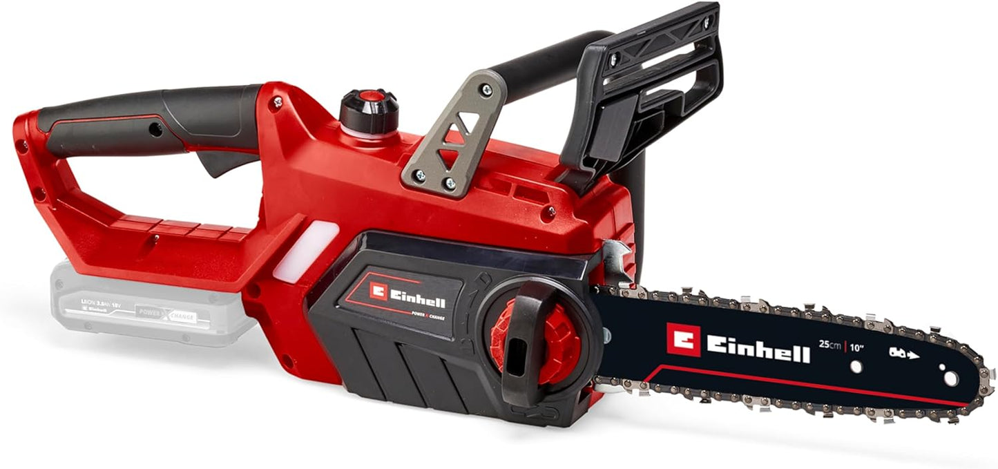 Einhell GE-LC 18 Li Power X-Change Battery Chain Saw (Lithium Ion 18 V, 230 mm Cutting Length, Oregon Chain and Quality Sword, chain interception bolt)