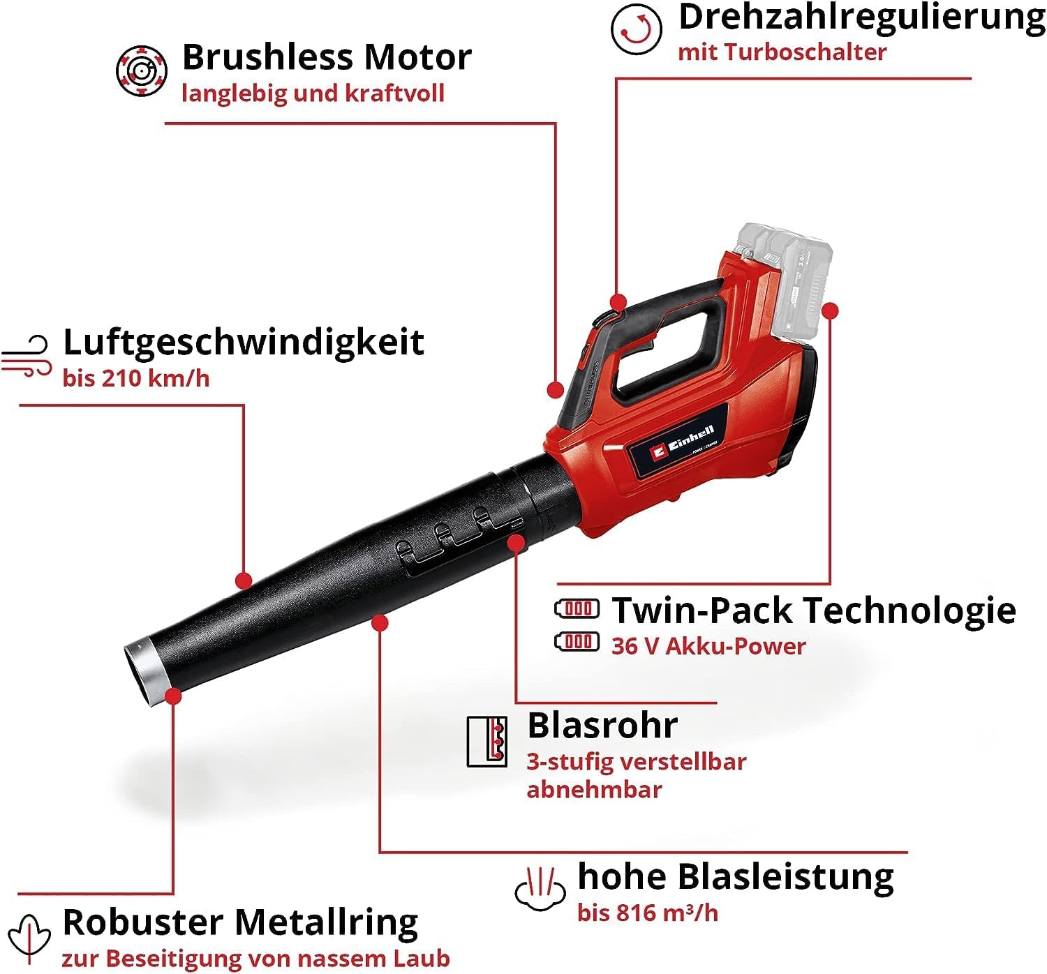 Einhell GE-LB 36/210 Li E-Solo Power X-Change Battery Leaf Blower