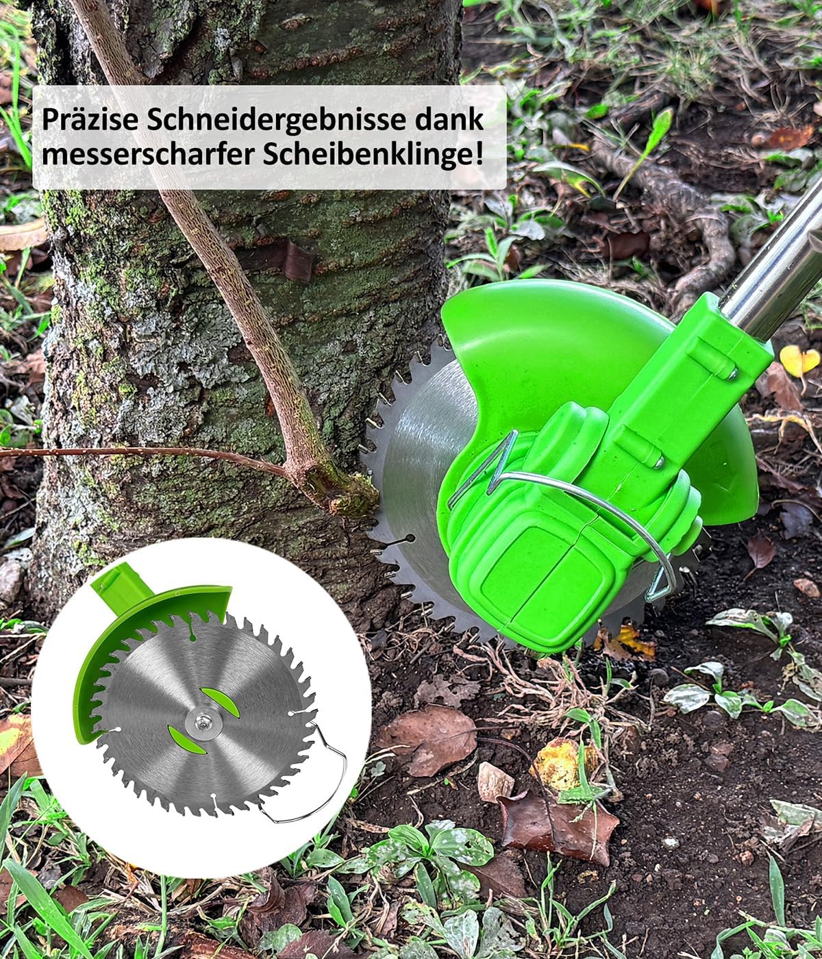 Genius Rotorazer 8 in1 Gartengerät Set 23-TLG. Akku Rasentrimmer Rasenkantenschneider Freischneider mit 2 Akku, Einstellbarer Schnitttiefe, 7 Messerscharfe Klinen, ausziehbare Teleskopstange, Garten