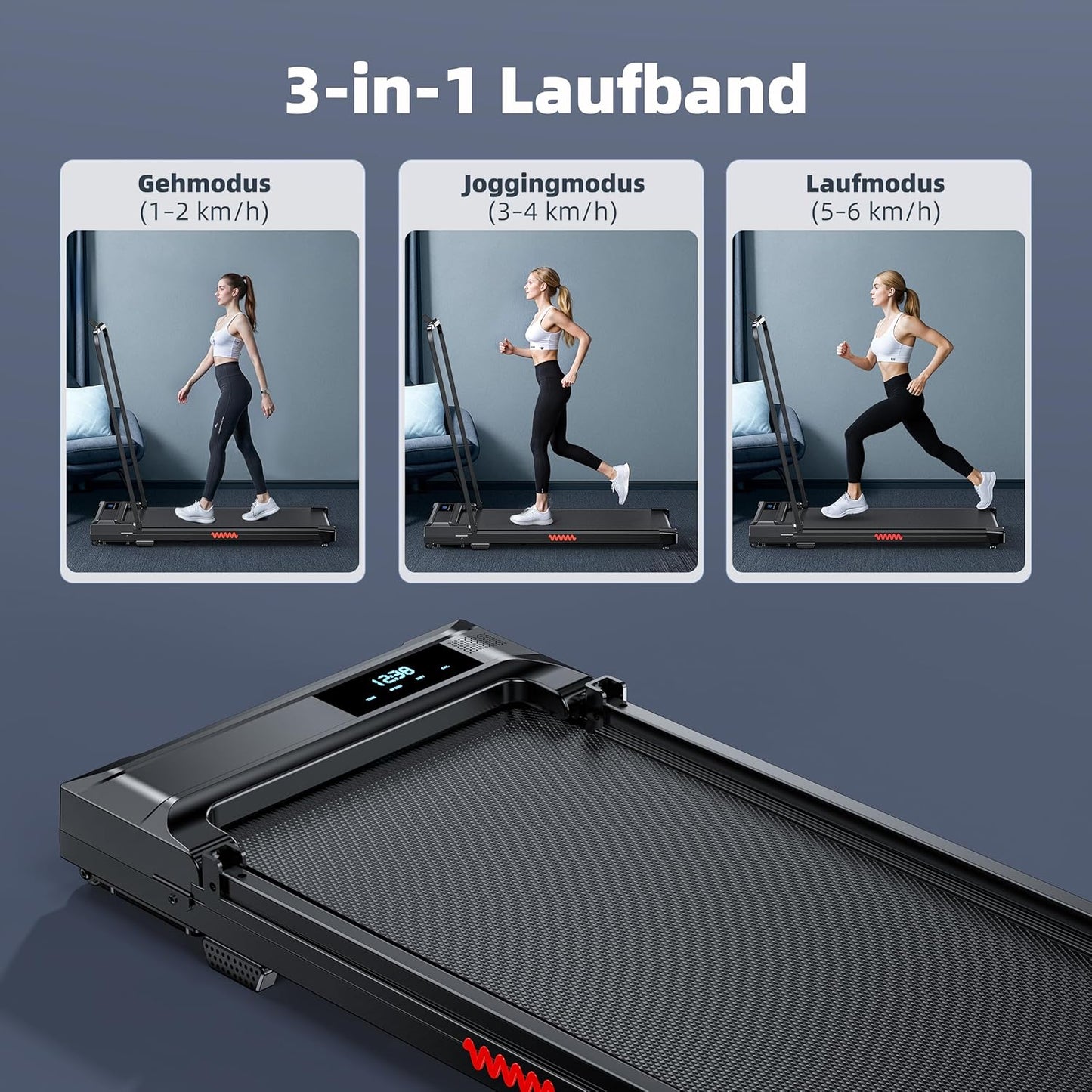 Treadmill for Home Walking Pad Foldable Home Desk Running Pad Foldable Treadmill Quiet Folding Treadmill Mini Small Under Desk Office Running Machine Folding Treadmills 6 km/h